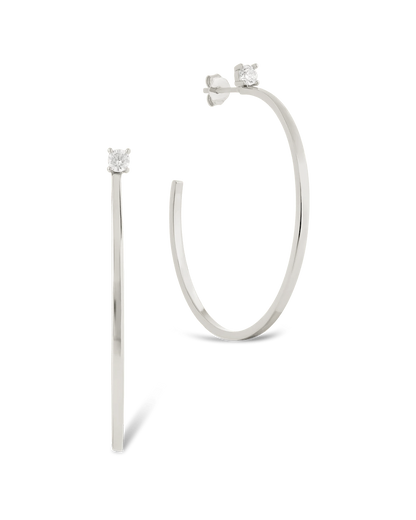 Sterling Silver Kamryn Luxe Stone Accent Hoops