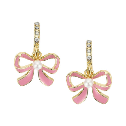 Pretty in Pink Bow Earrings