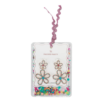 Flower Power Rhinestone Earrings