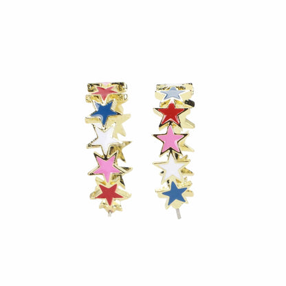 Patriotic Star Hoop Earrings