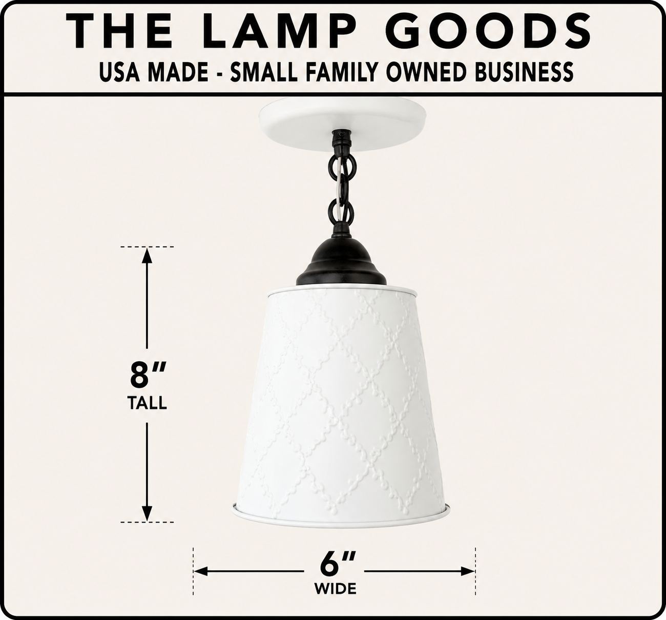 Embossed White Tin Ceiling Light
