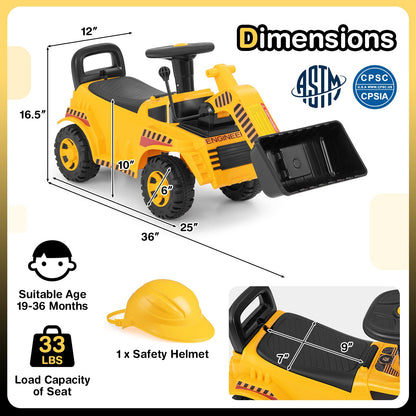Excavator Digger Toy with Adjustable Bucket-Yellow
