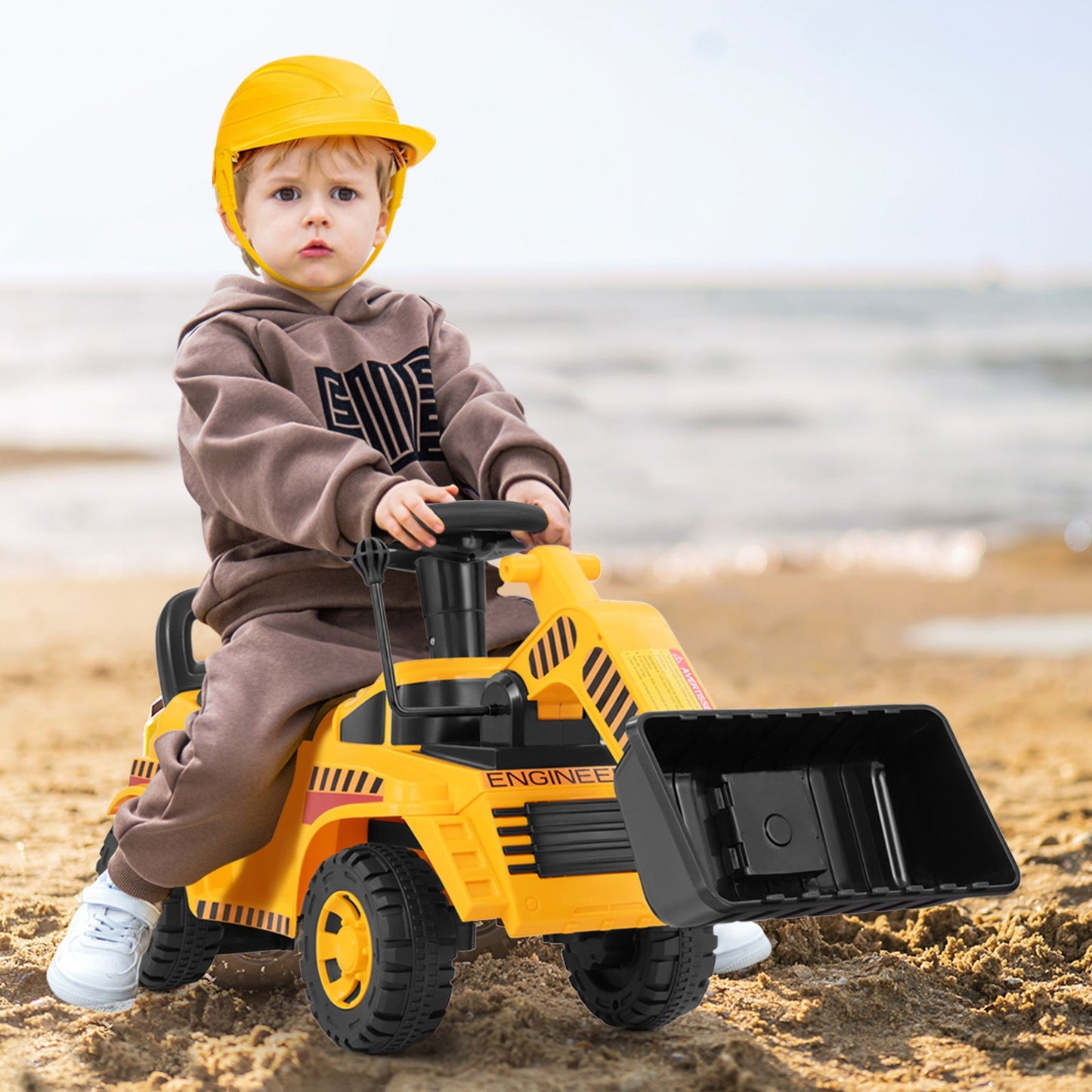 Excavator Digger Toy with Adjustable Bucket-Yellow