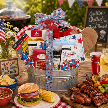 Grillin and Chillin BBQ Gift Basket for Summer