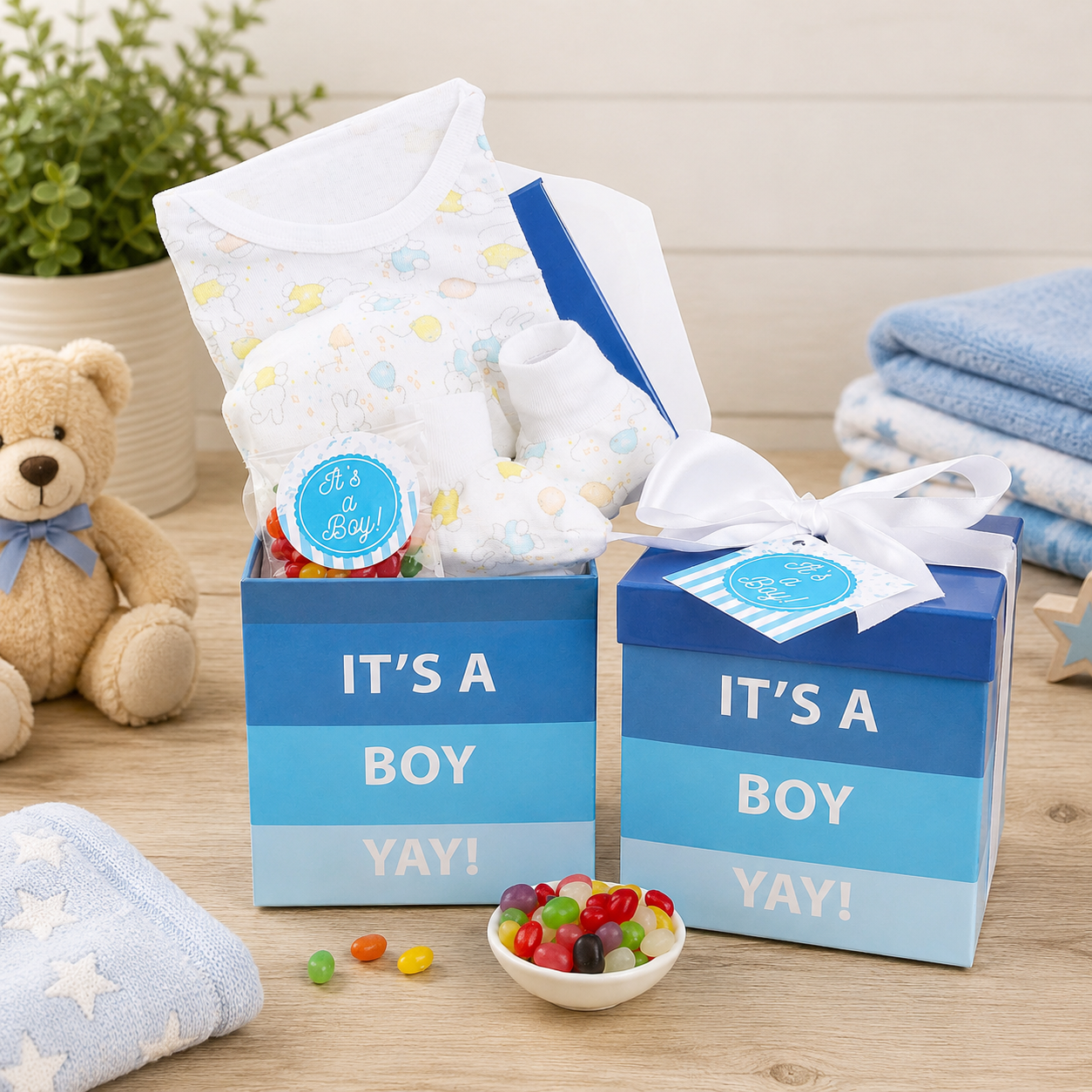 It's A Boy New Baby Gift Basket