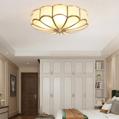 Floral Glass Flush Mount Ceiling Light