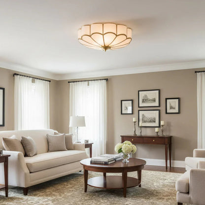 Floral Glass Flush Mount Ceiling Light