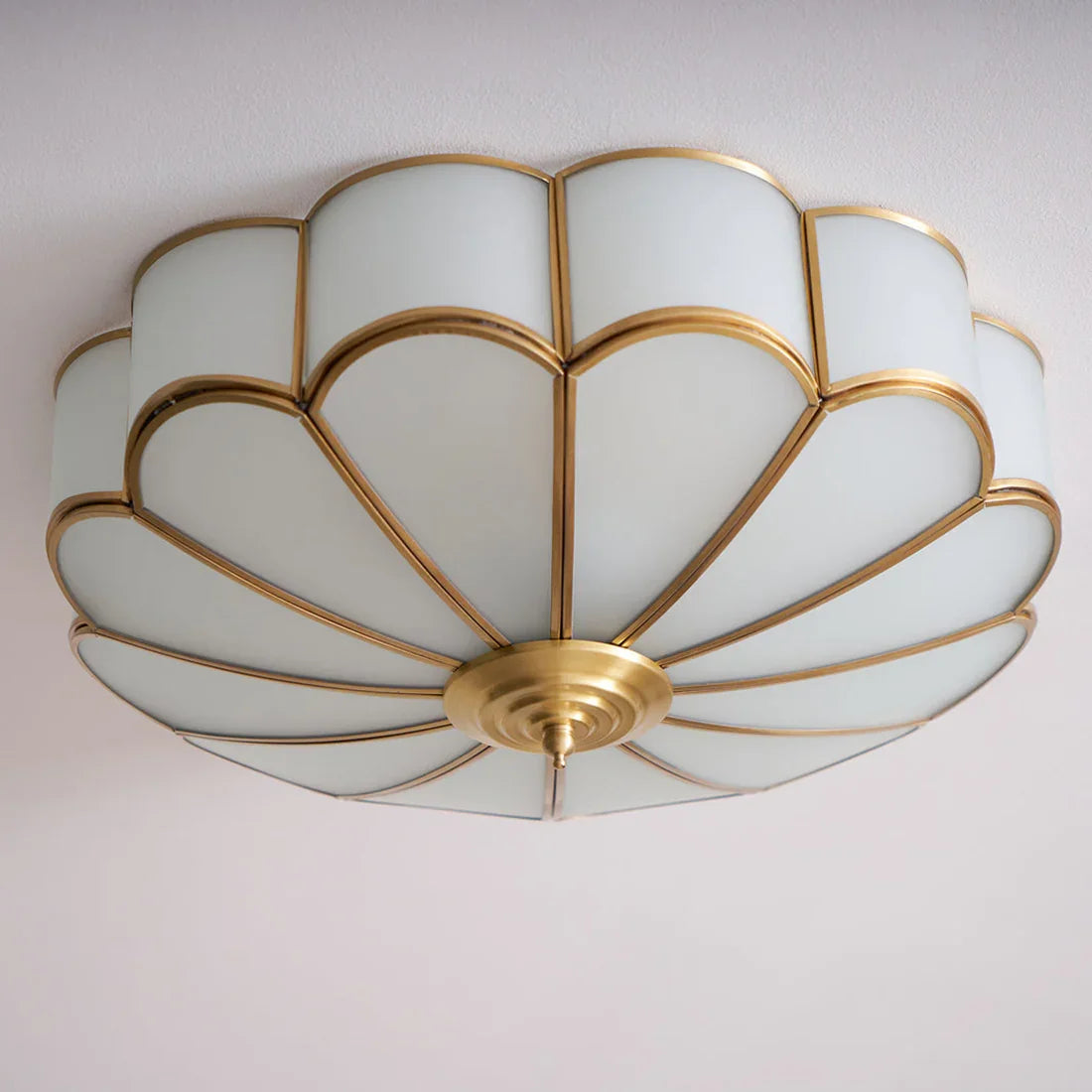 Floral Glass Flush Mount Ceiling Light