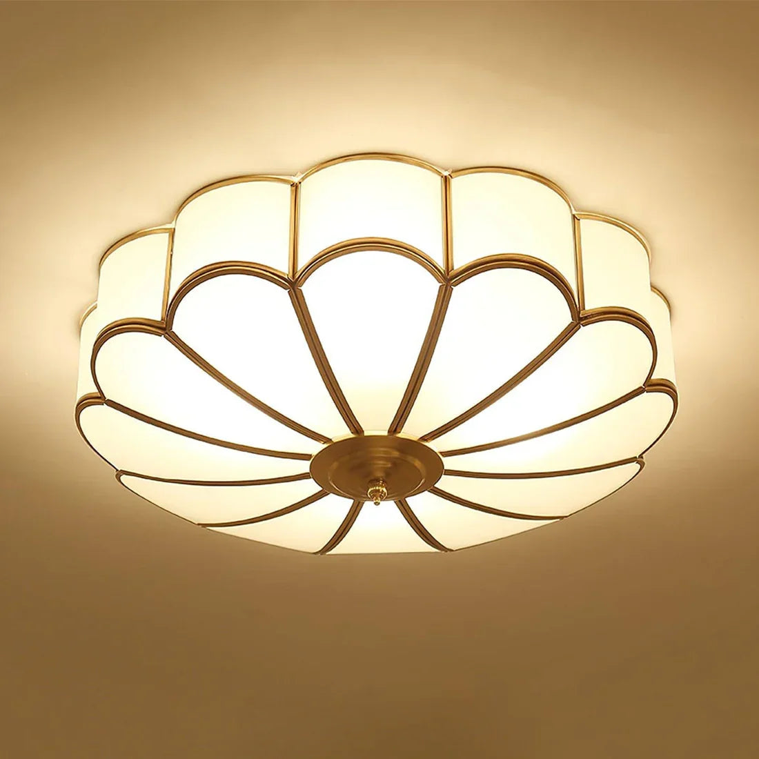 Floral Glass Flush Mount Ceiling Light