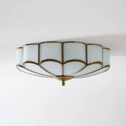 Floral Glass Flush Mount Ceiling Light