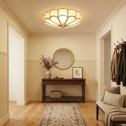 Floral Glass Flush Mount Ceiling Light