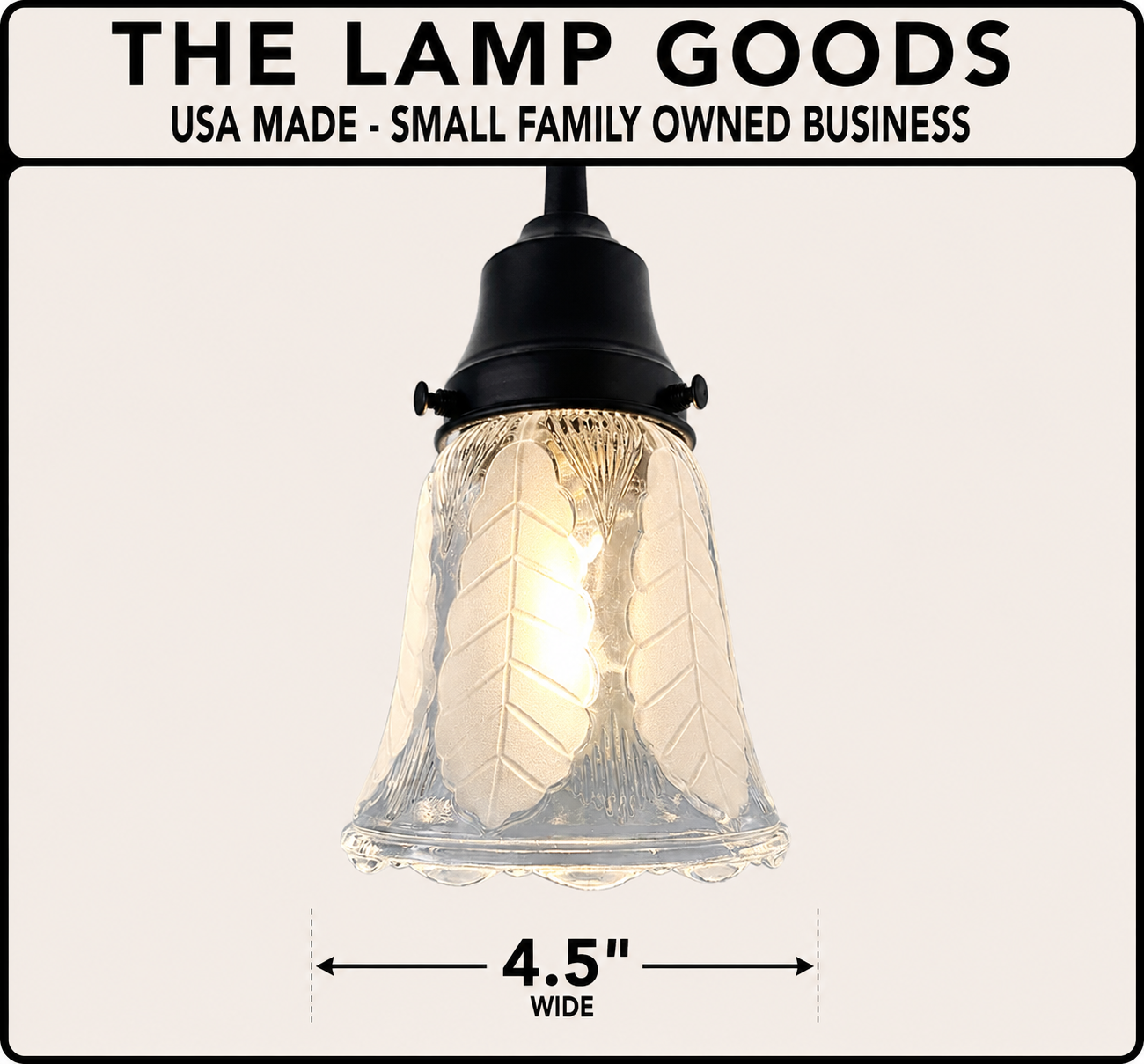 Frosted Leaf Embossed Clear Pendant Light