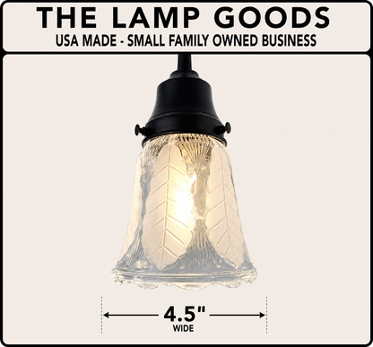 Frosted Leaf Embossed Clear Pendant Light