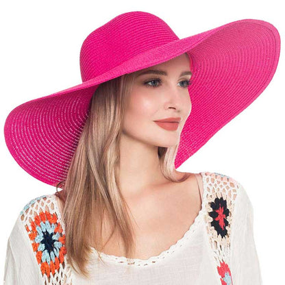 Women's Solid Floppy Straw Sun Hat