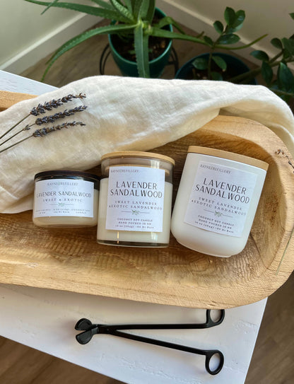 Lavender Sandalwood – Clean Burning Vegan Coconut Soy Candle