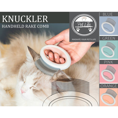 Pet Life ® 'Knuckler' Handheld Travel Flexible Grooming Pet Rake Comb