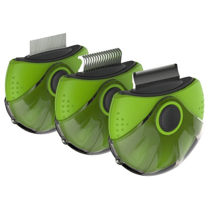 Pet Life ® 'Axler' Triple Rotating Rake Deshedder and Dematting Grooming Pet Comb