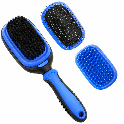 Pet Life ® 'Conversion' 5-in-1 Interchangeable Dematting and Deshedding Bristle Pin and Massage Grooming Pet Comb