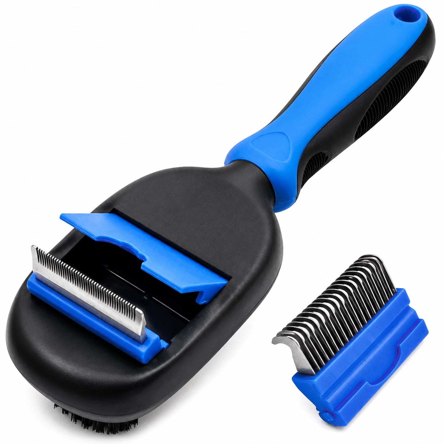 Pet Life ® 'Conversion' 5-in-1 Interchangeable Dematting and Deshedding Bristle Pin and Massage Grooming Pet Comb