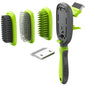 Pet Life ® 'Conversion' 5-in-1 Interchangeable Dematting and Deshedding Bristle Pin and Massage Grooming Pet Comb