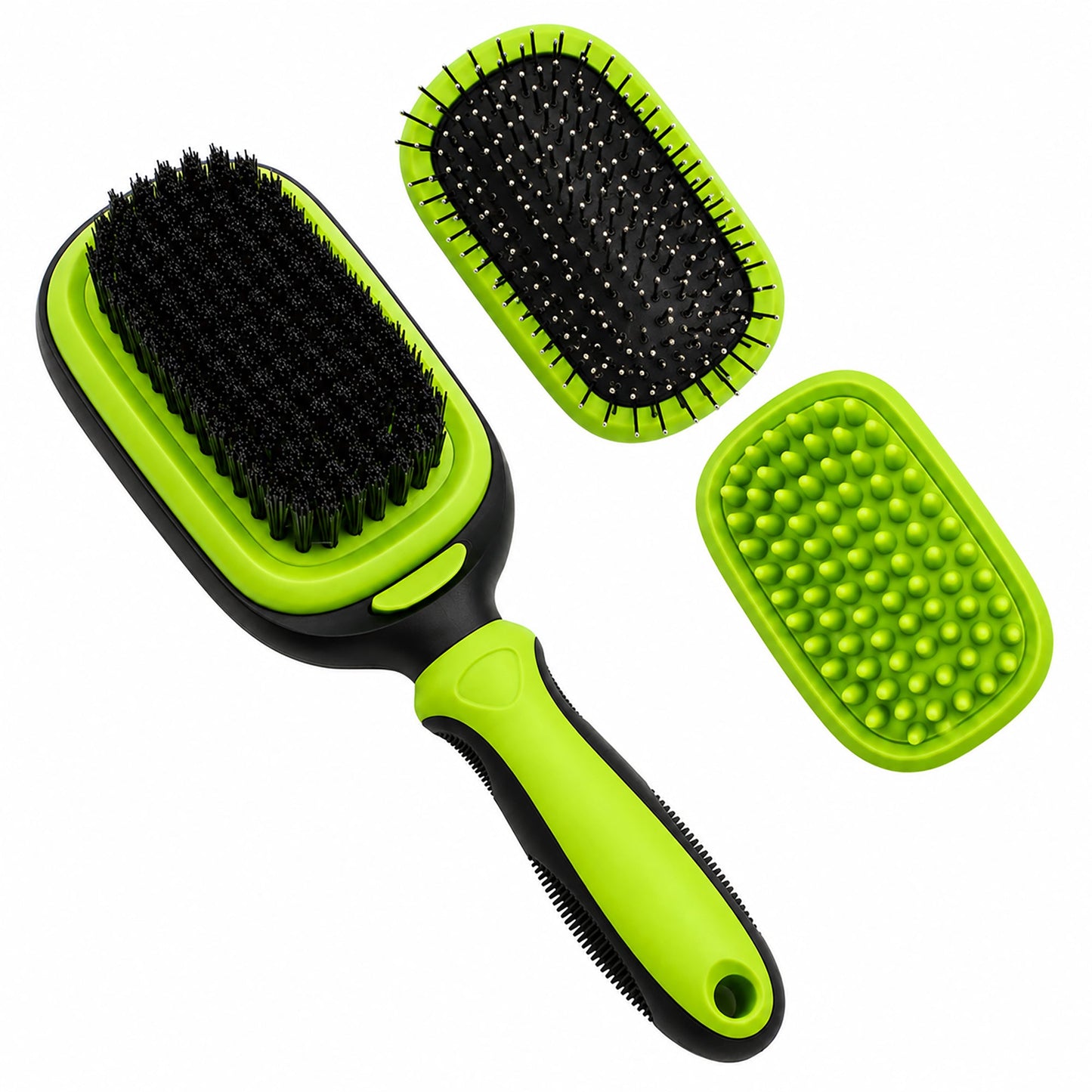 Pet Life ® 'Conversion' 5-in-1 Interchangeable Dematting and Deshedding Bristle Pin and Massage Grooming Pet Comb