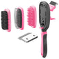 Pet Life ® 'Conversion' 5-in-1 Interchangeable Dematting and Deshedding Bristle Pin and Massage Grooming Pet Comb