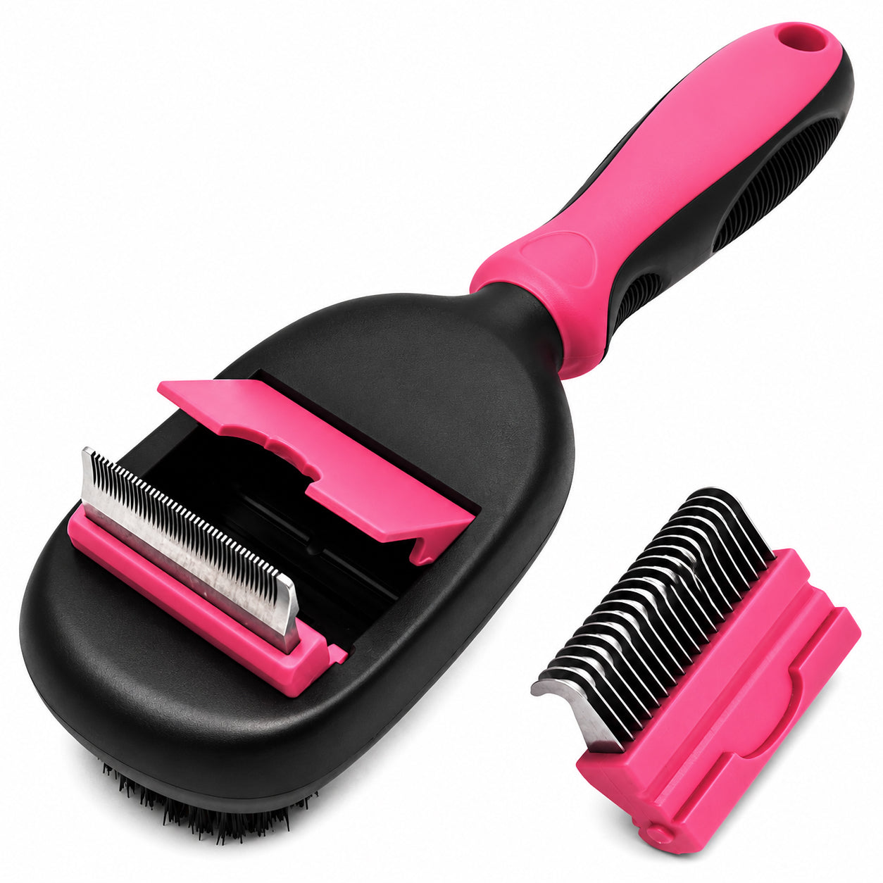 Pet Life ® 'Conversion' 5-in-1 Interchangeable Dematting and Deshedding Bristle Pin and Massage Grooming Pet Comb