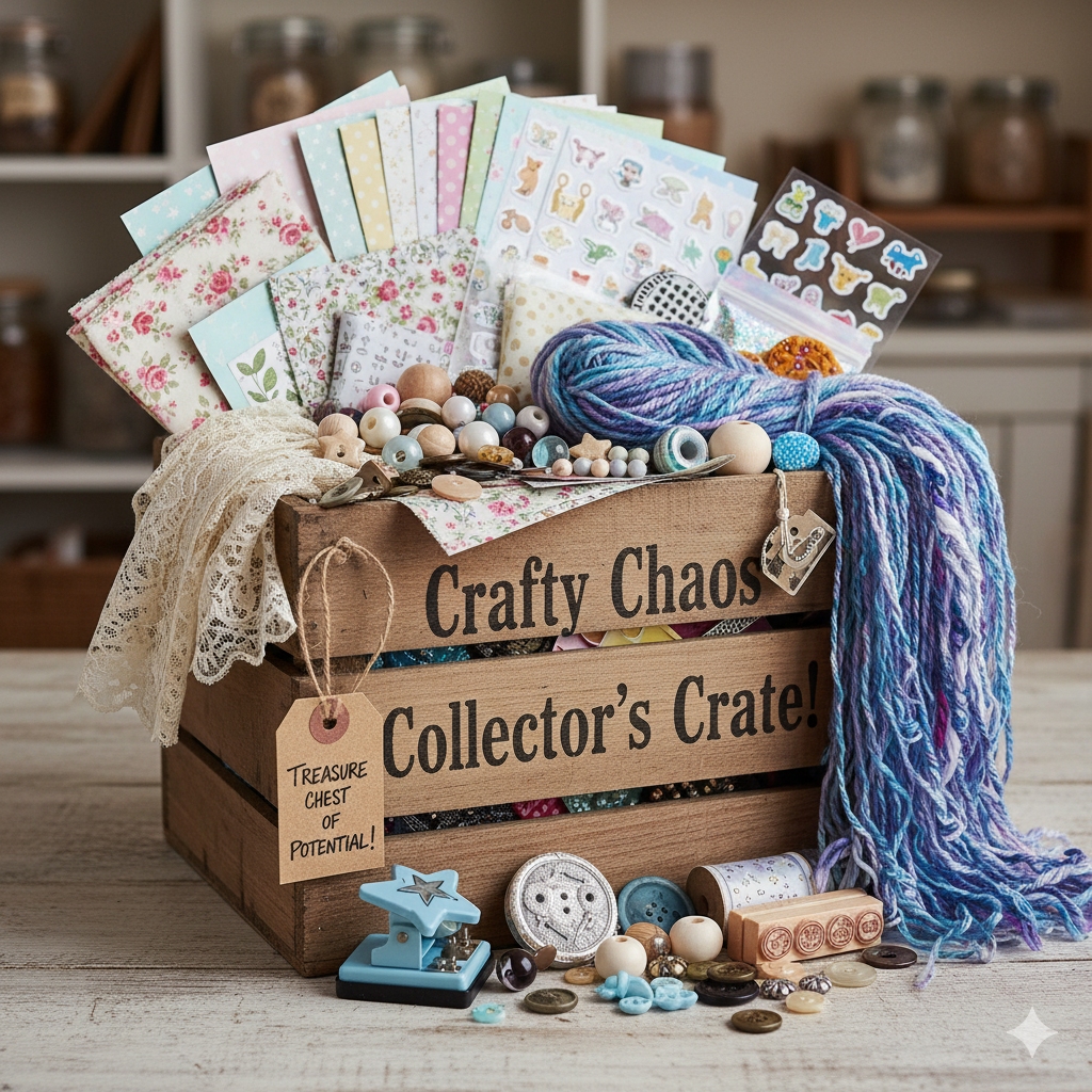 The Crafty Chaos Collector's Crate! ✨ A Mystery Box of Creative Wonders & Supplies!!