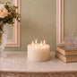 Giant 6 Inch Wide White Beeswax 4 Wick Candles 7 Sizes