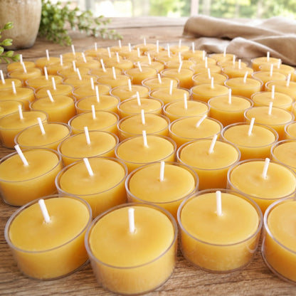 Clear Cupped Tealight Beeswax Candles BULK