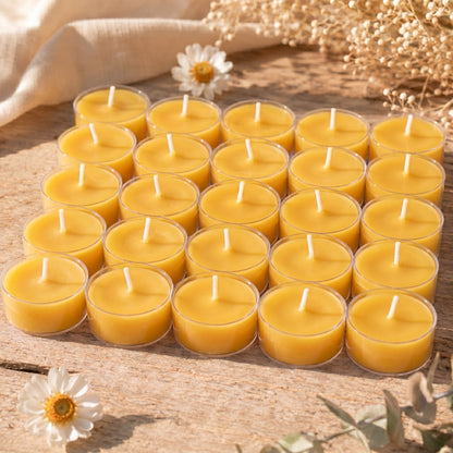 Clear Cupped Tealight Beeswax Candles BULK