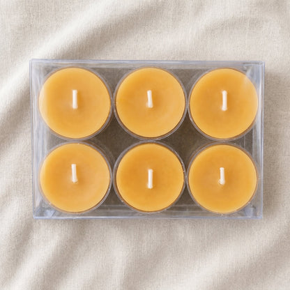 Clear Cupped Tealight Beeswax Candles BULK