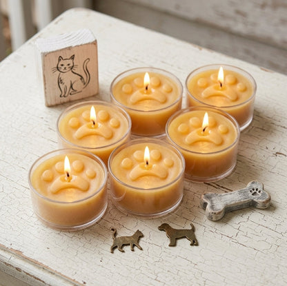 Animal Paw Beeswax Tealight Candles