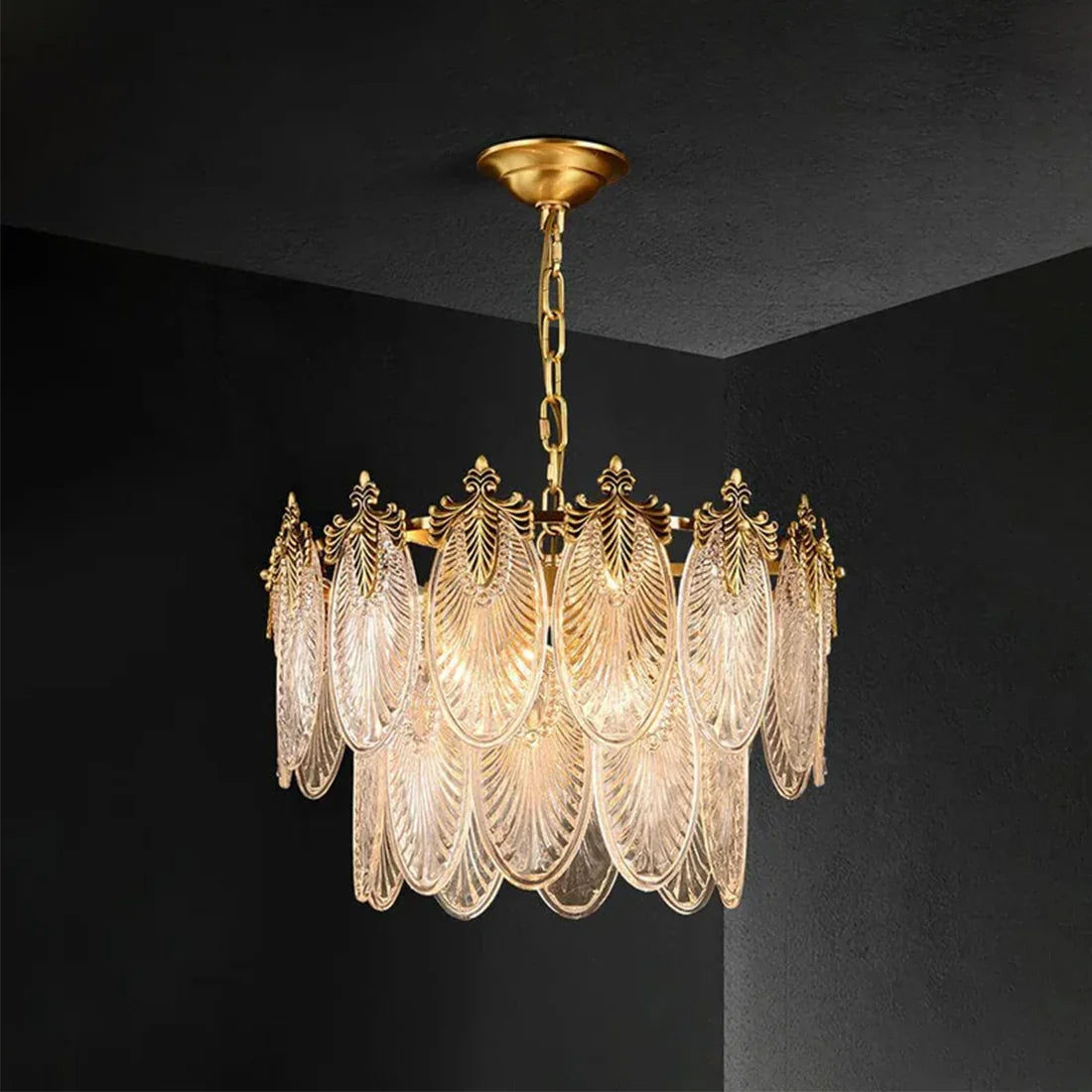 Golden Foliage Crystal Chandelier