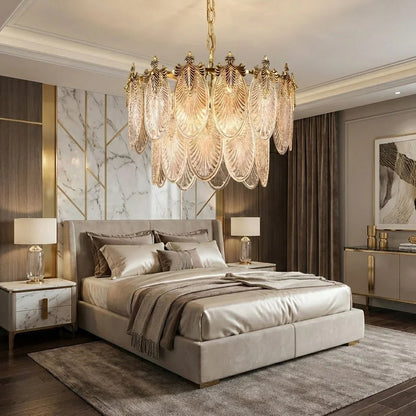 Golden Foliage Crystal Chandelier