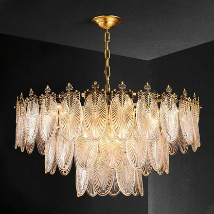 Golden Foliage Crystal Chandelier