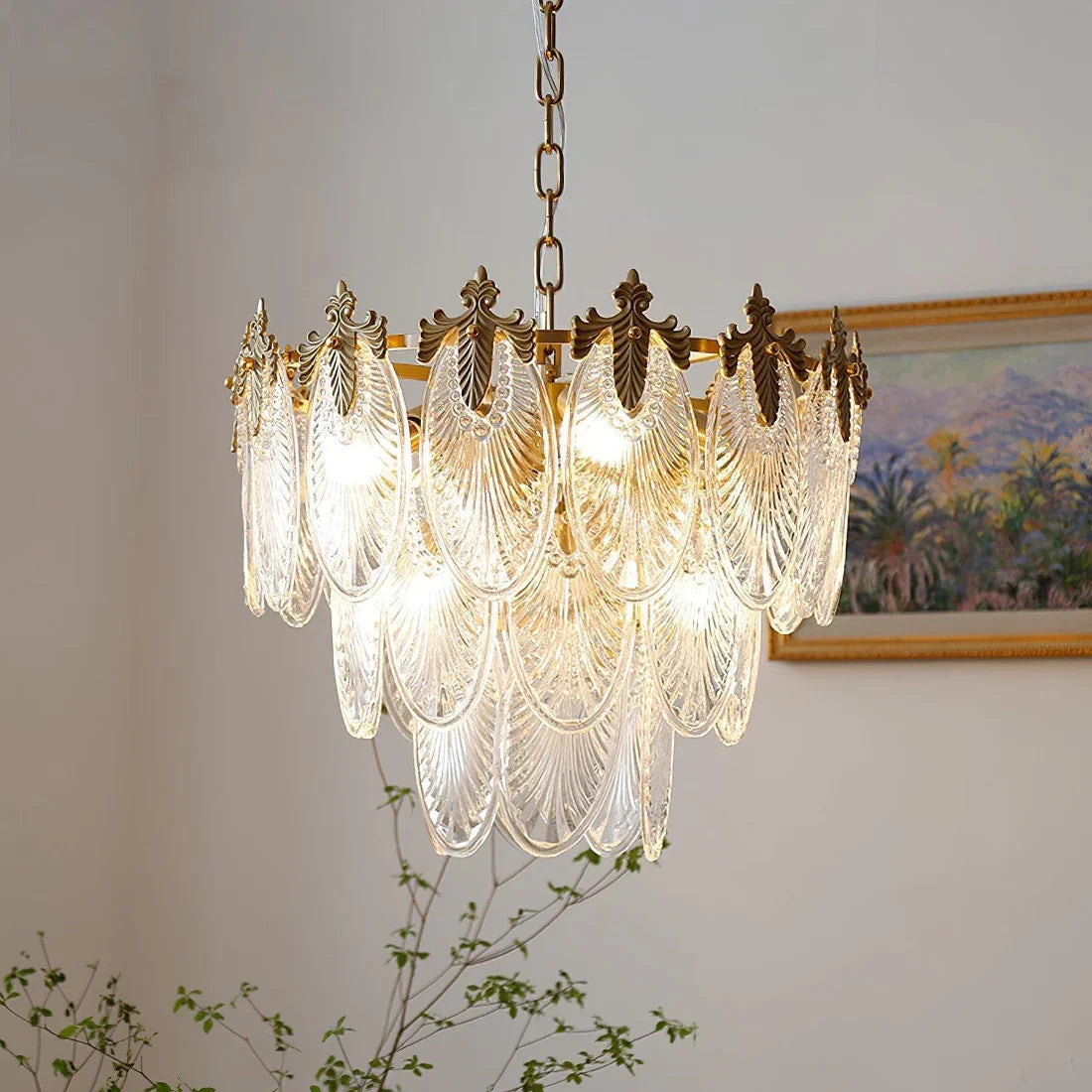 Golden Foliage Crystal Chandelier