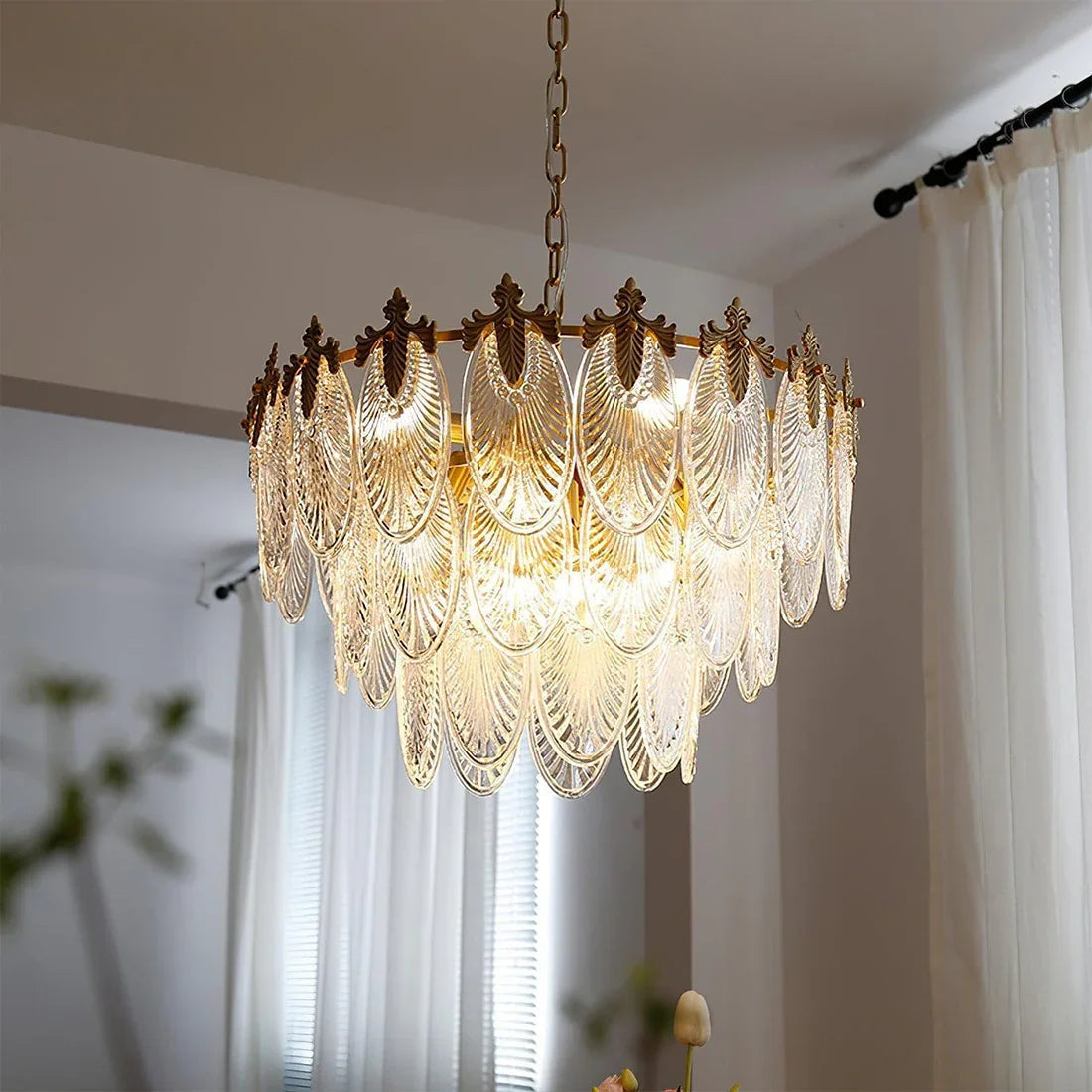 Golden Foliage Crystal Chandelier