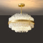 Golden Linear Glass Rod Chandelier