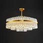 Golden Linear Glass Rod Chandelier