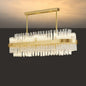 Golden Linear Glass Rod Chandelier
