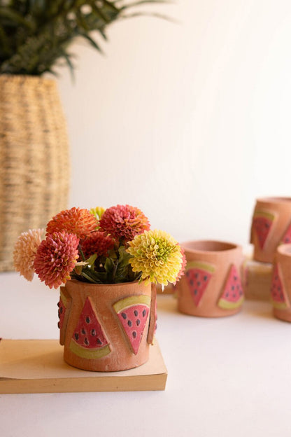 Clay Watermelon Decorative Vase