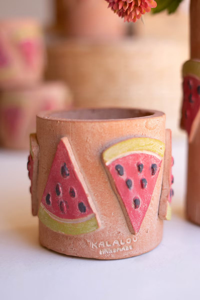 Clay Watermelon Decorative Vase