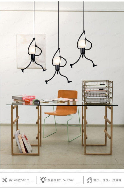 Industrial Metal Pendant Light, Creative Cartoon Ceiling Light Fixture, Indoor Hanging Lamp, Modern Minimalist Lamps for Bedrooms Loft Study Restaurant Entryway Foyer, E27 Great decoration for Bedroom and Kids Room