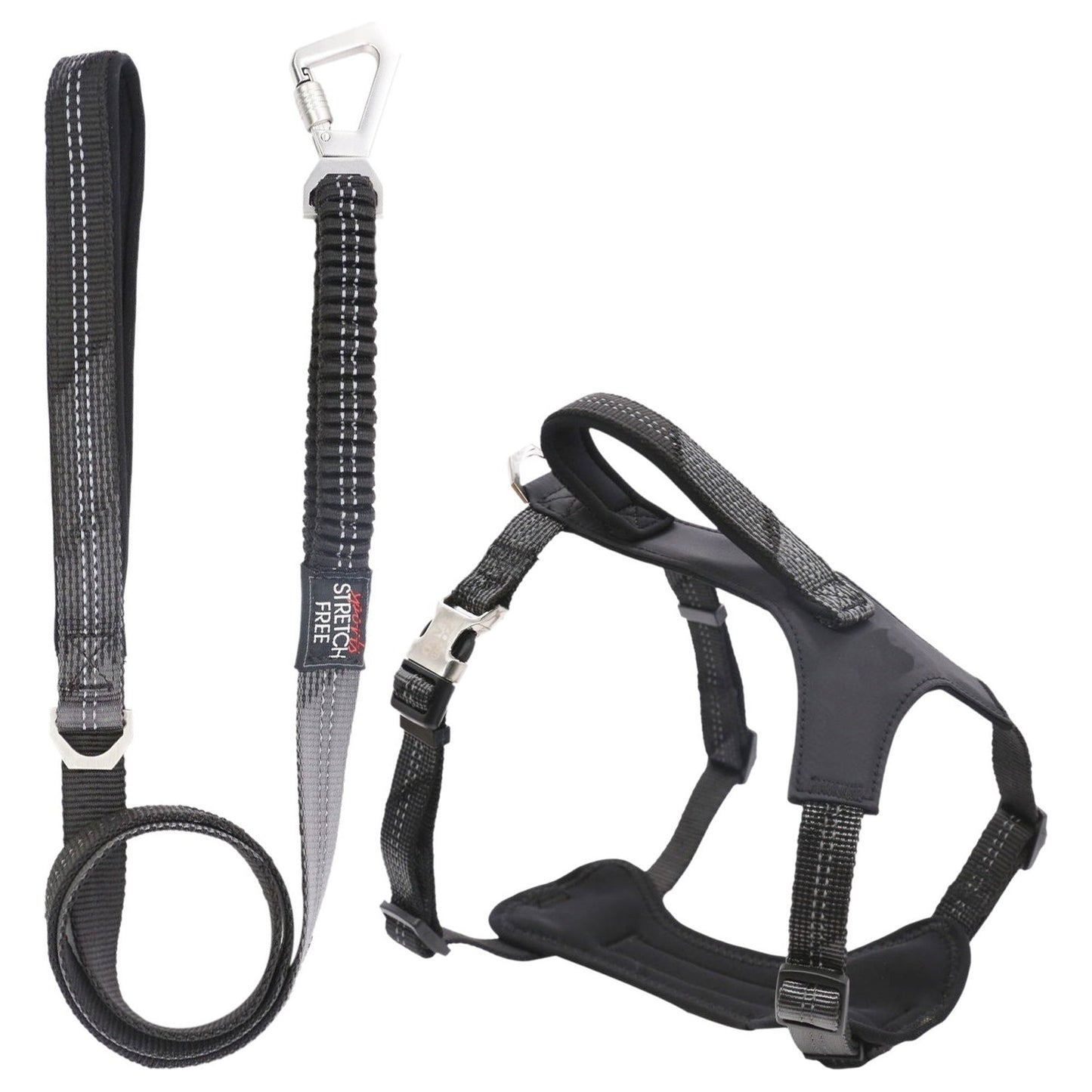 Pet Life ® 'Geo-prene' 2-in-1 Shock Absorbing Neoprene Padded Reflective Dog Leash and Harness