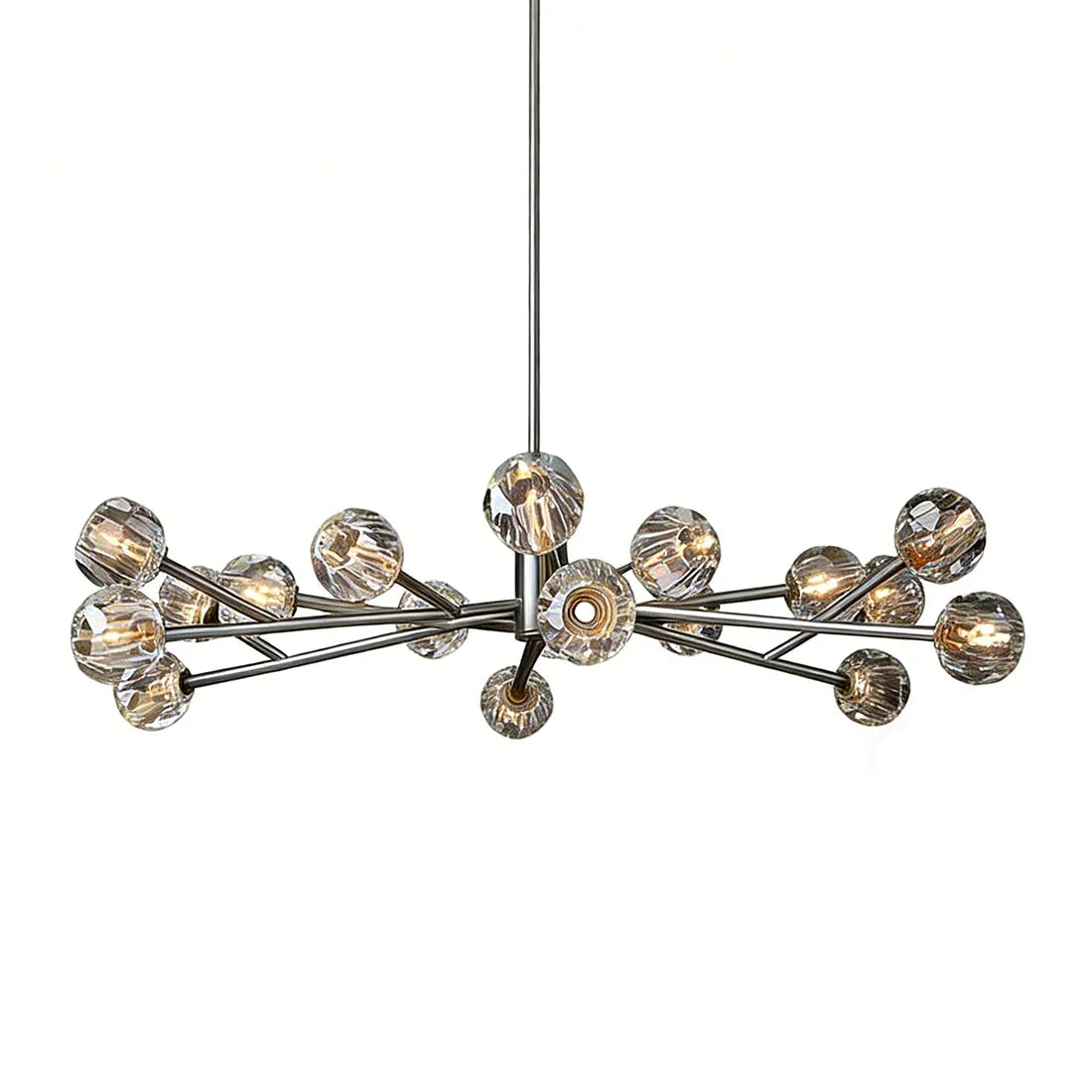 Hand-Cut Crystal Orb Branching Chandelier