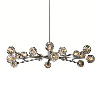 Hand-Cut Crystal Orb Branching Chandelier