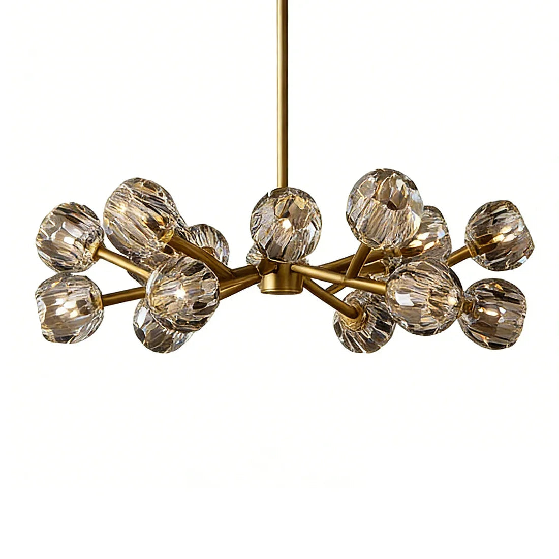 Hand-Cut Crystal Orb Branching Chandelier