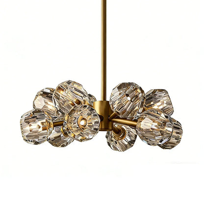 Hand-Cut Crystal Orb Branching Chandelier