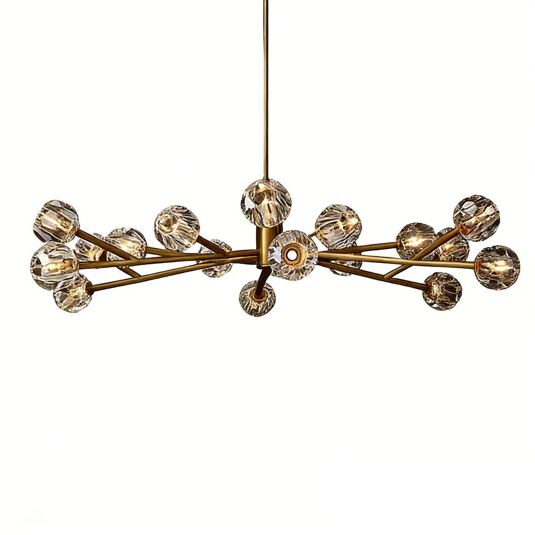 Hand-Cut Crystal Orb Branching Chandelier